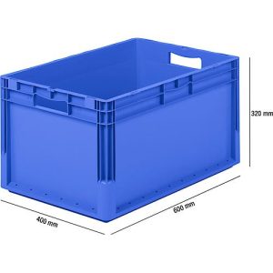 Euro Box Leichtbehälter ELB 6320, aus PP, Inhalt 64 L, ohne Deckel, blau Euro Box Leichtbehälter ELB 6320, aus PP, Inhalt 64 L, ohne Deckel, blau