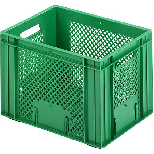 Euro Box Obst- und Gemüsekasten, lebensmittelecht, Inhalt 20,2 L, durchbrochene Version, grün