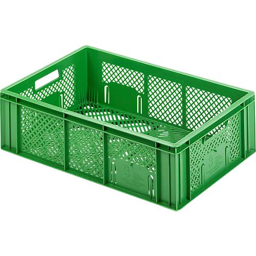 Euro Box Obst-und Gemüsekasten, lebensmittelecht, Inhalt 33,9 L, durchbrochene Version, grün