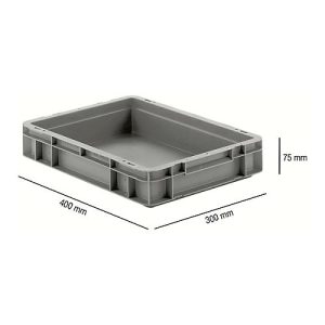 Euro Box Serie EF 4070, aus PP, Inhalt 6,9 L, geschlossene Wände, Unterfassgriff, grau