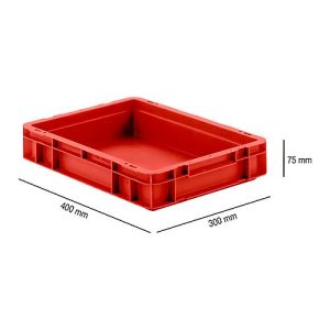 Euro Box Serie EF 4070, aus PP, Inhalt 6,9 L, geschlossene Wände, Unterfassgriff, rot Euro Box Serie EF 4070, aus PP, Inhalt 6,9 L, geschlossene Wände, Unterfassgriff, rot