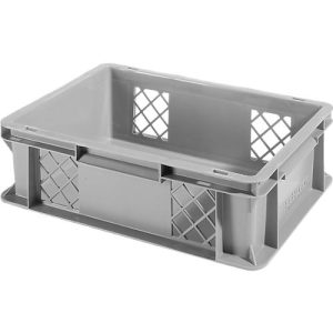 Euro Box Serie EF 4121, aus PP, Inhalt 11,1 L, durchbrochene Wände, Unterfassgriff, grau Euro Box Serie EF 4121, aus PP, Inhalt 11,1 L, durchbrochene Wände, Unterfassgriff, grau
