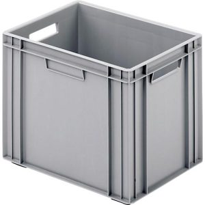 Eurokasten Ringoplast, für Fachwerkeinsätze geeignet, geschlossen, mit 2 Durchgriffen, B 400 x T 300 x H 322 mm, grau Eurokasten Ringoplast, für Fachwerkeinsätze geeignet, geschlossen, mit 2 Durchgriffen, B 400 x T 300 x H 322 mm, grau