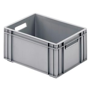 Eurokasten Ringoplast, für Fachwerkeinsätze geeignet, geschlossen, mit 2 Durchgriffen, L 400 x B 300 x H 193 mm, grau