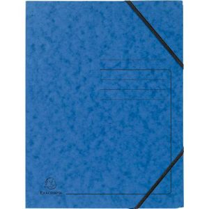 Exacompta Eckspannmappe, DIN A4, mit Gummizug, beschriftbar, Colorspan-Karton, 355 g/m², blau
