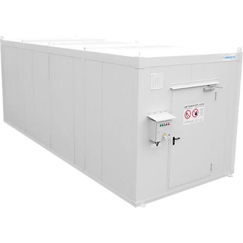 F-SAFE Gefahrstoffcontainer F90 BLS 2484 DIBt, isoliert, RAL 9002 grauweiß, B 8525 x T 2443 x H 2549 mm, 2250 l Auffangvolumen