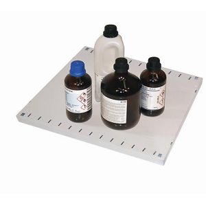 Fachboden Standard für asecos Chemikalienschränke der CS und CX Serie, Stahlblech, lichtgrau, B 484 x T 491 x H 30 mm, bis 50 kg