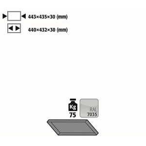 Fachboden Standard für asecos Druckgasflaschenschränke, Stahlblech, lichtgrau, B 443 x T 435 x H 30 mm, bis 75 kg Fachboden Standard für asecos Druckgasflaschenschränke, Stahlblech, lichtgrau, B 443 x T 435 x H 30 mm, bis 75 kg