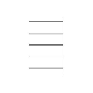 Fachbodenregal SSI Schäfer R3000, Anbauregal, 5 verzinkte Böden, Tiefe 300 mm, Fachlast 150 kg, B 1345/1315 x H 1960 mm