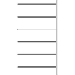Fachbodenregal SSI Schäfer R3000, Anbauregal, 6 lackierte Böden, Tiefe 300 mm, Fachlast 150 kg, B 1315 x H 2490 mm