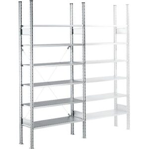 Fachbodenregal SSI Schäfer R3000, Grundregal, 5 verzinkte Böden, B 1055 x H 1960 mm, 200 kg