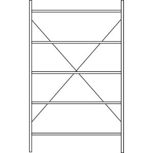 Fachbodenregal SSI Schäfer R3000, Grundregal, 5 verzinkte Böden, Tiefe 300 mm, Fachlast 150 kg, B 1345/1315 x H 1960 mm
