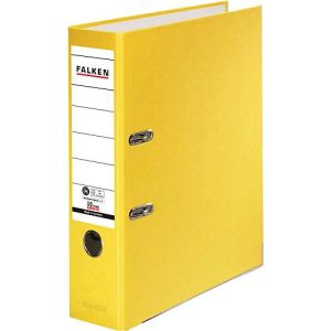 FALKEN Recycolor Ordner, DIN A4, Rückenbreite 80 mm, gelb