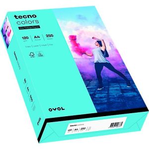 Farbiges Kopierpapier tecno colors, DIN A4, 120 g/m², mittelblau, 1 Paket = 250 Blatt Farbiges Kopierpapier tecno colors, DIN A4, 120 g/m², mittelblau, 1 Paket = 250 Blatt