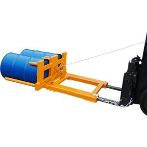 Fasswender Bauer Typ FW-II, für 200 l Fässer, 600 kg, Kippvorgang per Seilzug, Stapleraufnahme, Stahl gelborange Fasswender Bauer Typ FW-II, für 200 l Fässer, 600 kg, Kippvorgang per Seilzug, Stapleraufnahme, Stahl gelborange
