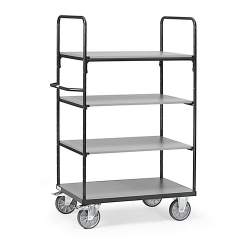fetra Etagenwagen 'Grey Edition', Stahl, anthrazitgrau, 4 Etagen, L 1000 x B 700 mm, bis 600 kg