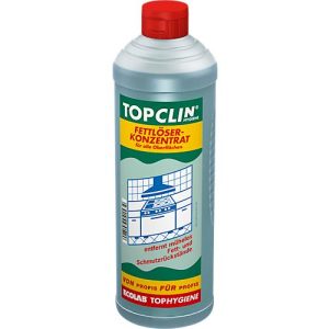 Fettlöser Konzentrat Ecolab Topclin, gegen Fett & Schmutz auf allen Oberflächen, Flasche mit 1 l