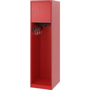 Feuerwehrspind C+P Evolo Youngster, 1 Abteil, ohne Helmhalter, Bodengleiter, B 400 x T 500 x H 1530 mm, RAL 3000 Feuerrot Feuerwehrspind C+P Evolo Youngster, 1 Abteil, ohne Helmhalter, Bodengleiter, B 400 x T 500 x H 1530 mm, RAL 3000 Feuerrot