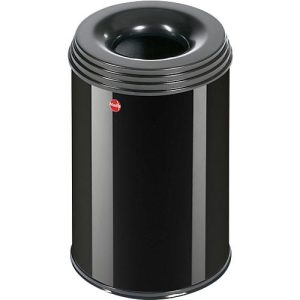 Flammverlöschender Papierkorb Hailo ProfiLine Safe M, Volumen 14 l, mit Deckel, Ø 255 x H 340 mm, Stahlblech, schwarz Flammverlöschender Papierkorb Hailo ProfiLine Safe M, Volumen 14 l, mit Deckel, Ø 255 x H 340 mm, Stahlblech, schwarz