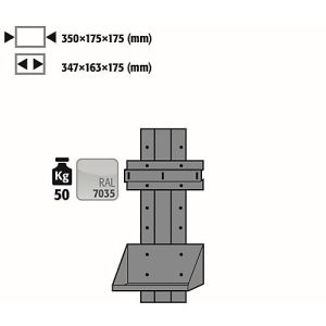 Flaschenhalter seitlich Und Höhenverstellbar für asecos Druckgasflaschenschränke, Stahlblech, lichtgrau, B 350 x T 175 x H 175 mm, bis 75 kg Flaschenhalter seitlich Und Höhenverstellbar für asecos Druckgasflaschenschränke, Stahlblech, lichtgrau, B 350 x T 175 x H 175 mm, bis 75 kg