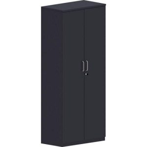 Flügeltürenschrank BEXXSTAR, 5 Ordnerhöhen, Holztüren, H 1895 mm, schwarz
