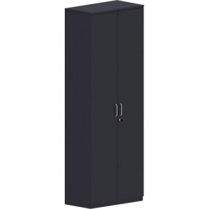 Flügeltürenschrank BEXXSTAR, 6 Ordnerhöhen, Holztüren, H 2225 mm, schwarz
