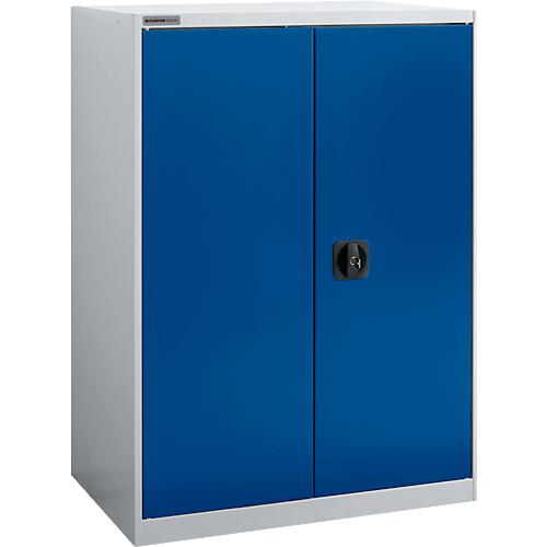 Flügeltürenschrank Schäfer Shop Select MS-i 12408, Stahlblech, B 800 x T 400 x H 1215 mm, 3 OH, Weißaluminium/Enzianblau, bis 150 kg