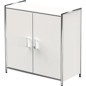 Flügeltürenschrank Toledo, mit Sichtrückwand, abschließbar, 2 OH, B 800 x T 380 x H 780 mm, weiß