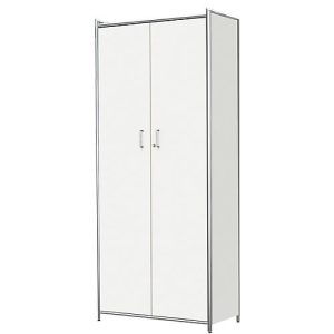 Flügeltürenschrank Toledo, mit Sichtrückwand, abschließbar, 5 OH, B 800 x T 380 x H 1850 mm, weiß