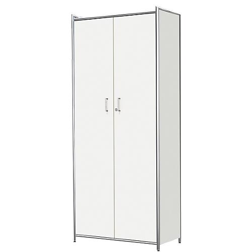 Flügeltürenschrank Toledo, mit Sichtrückwand, abschließbar, 5 OH, B 800 x T 380 x H 1850 mm, weiß
