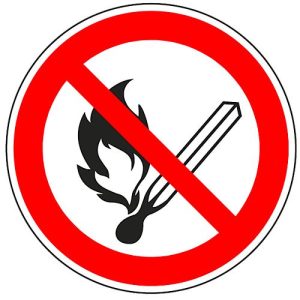 Folie ‚Feuer, offenes Licht und Rauchen verboten‘, 5 Stück