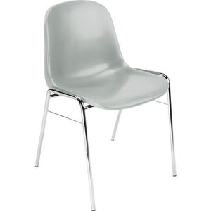 Formschalenstuhl Beta, stapelbar, desinfektionsmittelbeständig, Sitzhöhe 460 mm, grau