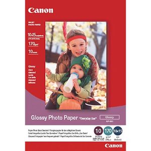 Fotoglanzpapier CANON Everyday Use Glossy GP-501, Größe 10 x 15 cm, 210 g/m², weiß, 1 Paket = 100 Blatt