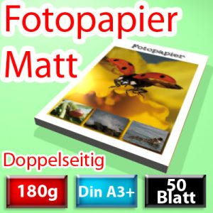 180g Mattes Foto-Papier Din A3+. doppelseitig. 50 Blatt