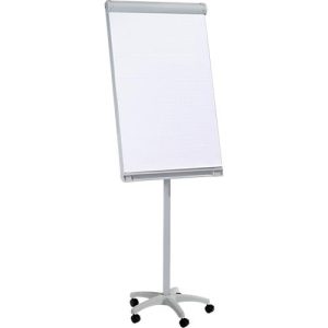 Franken Flipchart PRO Mobil FC41, 5 Rollen, höhenverstellbar, magnethaftend, Ablageschale, Tafel 670 x 950 mm