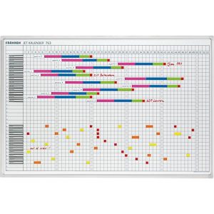 Franken Jahreskalender JetKalender JK753, 53 Kalenderwochen, magnethaftend, Ablageschale, B 900 x H 600 mm, Stahl & Aluminium, weiß