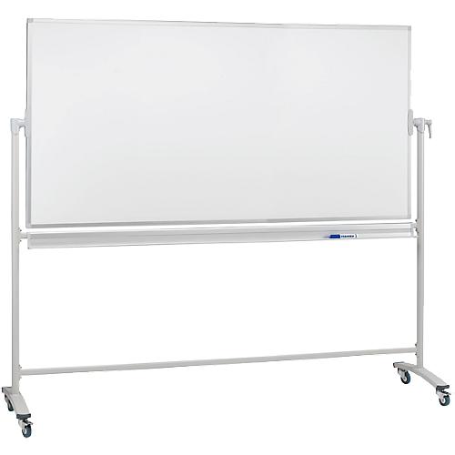 Franken Mobile Drehtafel, 360° schwenkbar, beidseitig beschreibbar, mit Stativ und Rollen, B 2000 x H 1000 mm, lackiert weiß