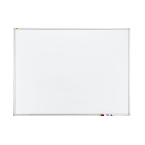 Franken Whiteboard X-tra! Line, Wandmontage im Hoch- & Querformat, weiß emailliert, antimikrobiell, Aluminiumrahmen, magnethaftend, Ablageschale, B 1200 x H 900 mm, SC3803