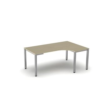 Freiformtisch NEVADA, B 1800 x T 1200/800 x H 740 mm,quadratisch, Ahorn-Dekor/alusilber Freiformtisch NEVADA, B 1800 x T 1200/800 x H 740 mm,quadratisch, Ahorn-Dekor/alusilber