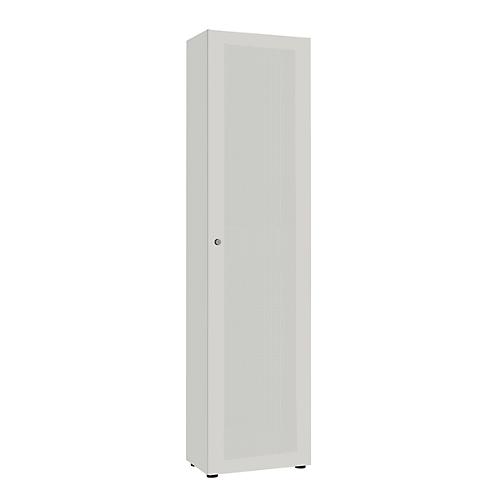Garderobenschrank, 1-türig, B 60 cm, 6OH, weißaluminium