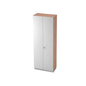 Garderobenschrank, 2 Ablagen, B 800 x T 420 mm, Nussbaum-Dekor/silber Garderobenschrank, 2 Ablagen, B 800 x T 420 mm, Nussbaum-Dekor/silber