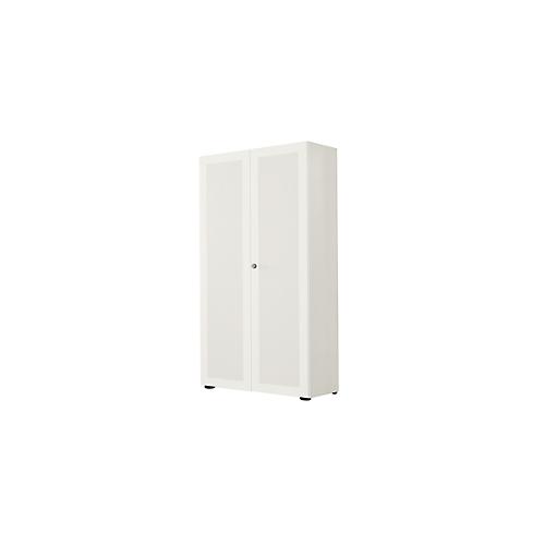 Garderobenschrank, 2-türig, B 80 cm, 6 OH, weiß