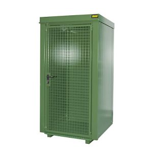 Gasflaschencontainer BAUER GFC-B M0, B 1090 x T1185 x H 2205, für 9 Gasflaschen, feuerbeständig, abschließbar, grün