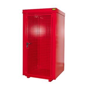 Gasflaschencontainer BAUER GFC-B M0, B 1090 x T1185 x H 2205, für 9 Gasflaschen, feuerbeständig, abschließbar, rot