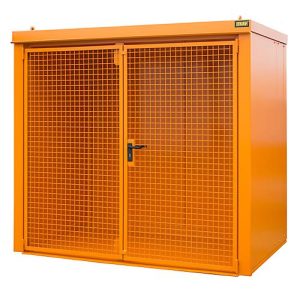 Gasflaschencontainer BAUER GFC-B M3, B 1570 x T 2425 x H 2265, für 45 Gasflaschen, feuerbeständig, abschließbar, orange Gasflaschencontainer BAUER GFC-B M3, B 1570 x T 2425 x H 2265, für 45 Gasflaschen, feuerbeständig, abschließbar, orange