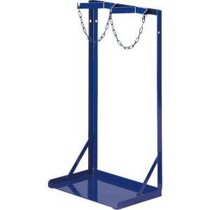 Gasflaschenständer Rollcart Transportsysteme, für 2 Flaschen mit Volumen 40-50 l & Ø 210-250 mm, bis 200 kg, Kettensicherung, Stahl, blau