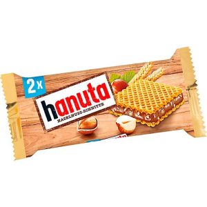 Gebäck Ferrero Hanuta, Waffel mit Haselnusscrème, 2er Flossenpackung mit 18 x 44 g Gebäck Ferrero Hanuta, Waffel mit Haselnusscrème, 2er Flossenpackung mit 18 x 44 g