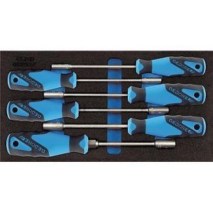 Gedore Werkzeugeinlage 1500 CT1-2133, 1/3 Modul, inkl. Steckschlüsselsortiment, 6-tlg., B 157,5 x T 310 x H 35 mm, Schaumstoff, schwarz/blau