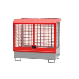 Gefahrstoff-Depot Typ GD-C BAUER, Stahl, L 1430 x B 820 x H 1390 mm, Zylinderschloss, Auffangvolumen 220 I, mausgrau RAL 7005