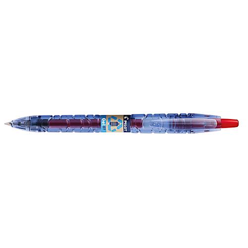 Gelschreiber PILOT Bottle 2 Pen BeGreen, rot, Strichbreite 0,4 mm, nachfüllbar, Druckmechanik, 89 % Recyclingmaterial